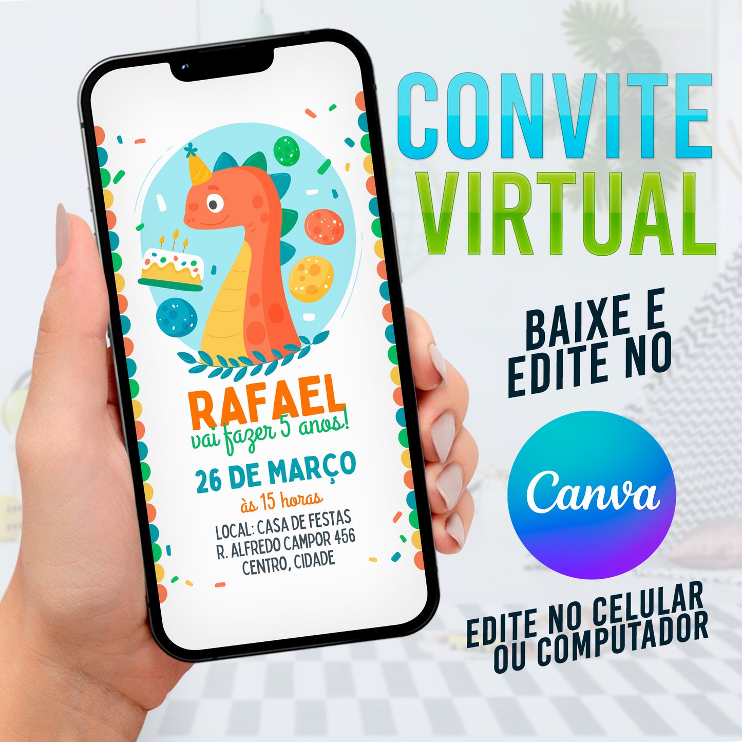 Dinossauro. Convite Virtual Dinossauro. Convite Dinossauro. Convite Dinossauro. Dino Baby. 0016