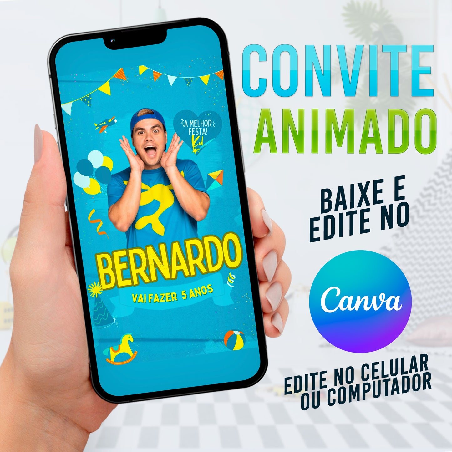 Luccas Neto Convite Animado Editável no  CANVA. Convite Lucas Neto. Festa Luccas Neto.