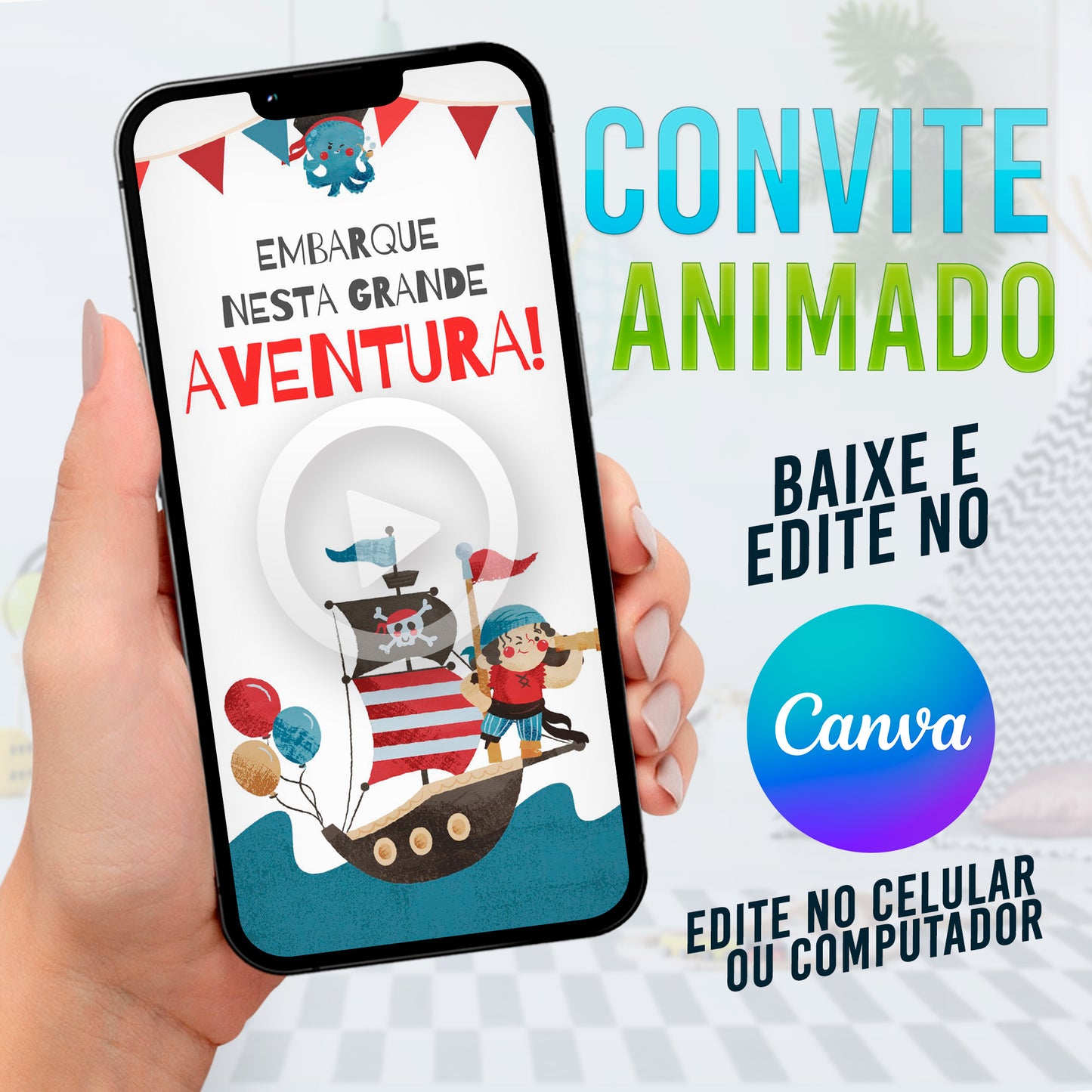 Convite Piratas Animado. Convite animado piratas. Conmvite piratas. Festa Piratas. 02