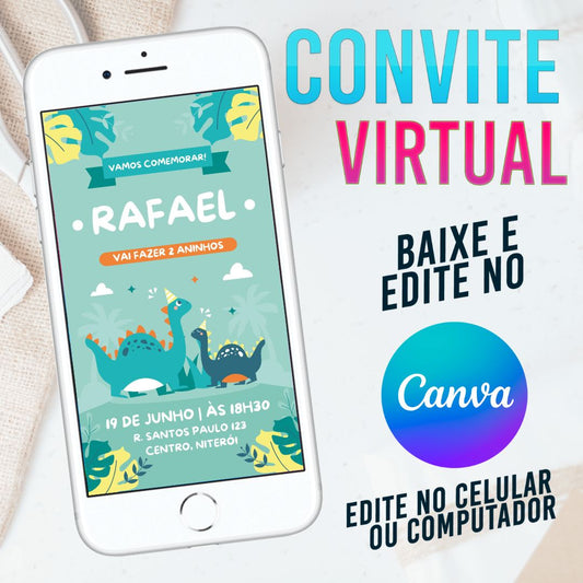 Dinossauro Convite Virtual. Convite Dinossauro. Convite Dinossauro. Dino Baby. 0017