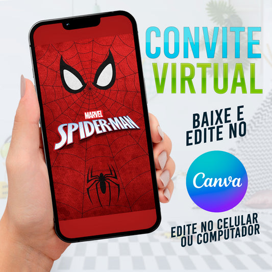 Convite Homem-Aranha Teias de Aventura - Festa Super-Herói Completa