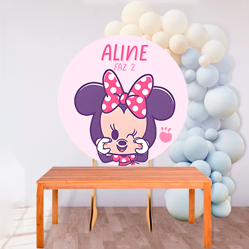 Minnie Cute Convite Animado Narrado editável no Canva. Festa Minnie Cute. Convite animado Minnie Cute Template Canva. Painel Festa Minnie Rosa.